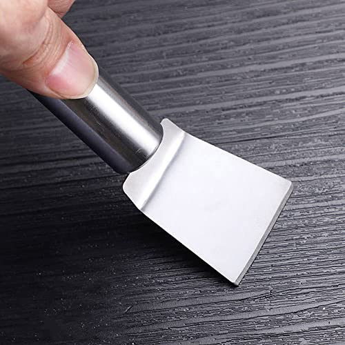 2pcs Kitchen Gas Stove Cleaning Brass Wire Brush Putty Scraper Rust Grease Grime Cleaner (Stove Brush + Stainless Steel Scraper)