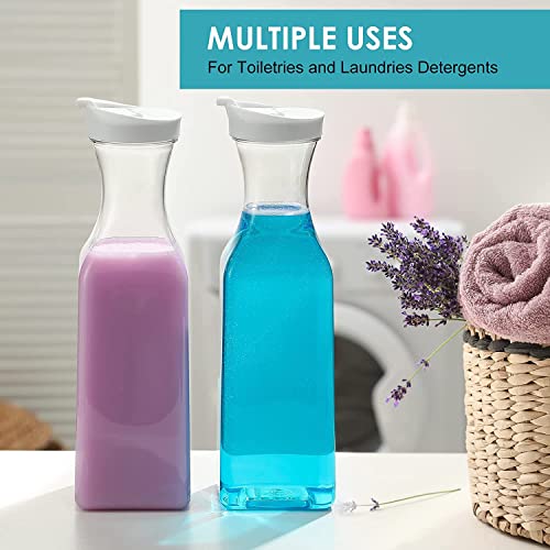 Plastic 8 PACK Large 50 Oz Water Carafe with Flip Top Lid (8 PACK)