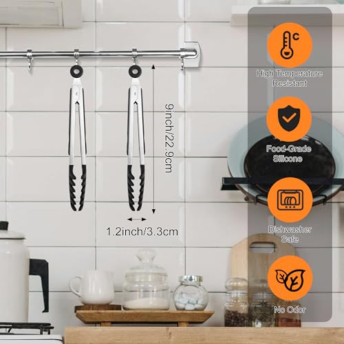 Pasta Tong Spaghetti Tongs (9"-Black)