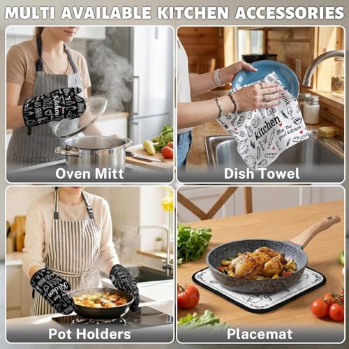 Black and White Kitchen Decor Set (Black White)