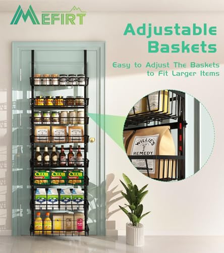 Over The Door Pantry Organizer (Black / 8-Tier)