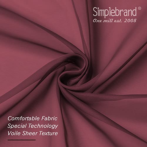 Red Sheer Panles 72 Inches Long 2 Panels for Living Room (Burgundy / 42"W x 72"L (Pack of 2))
