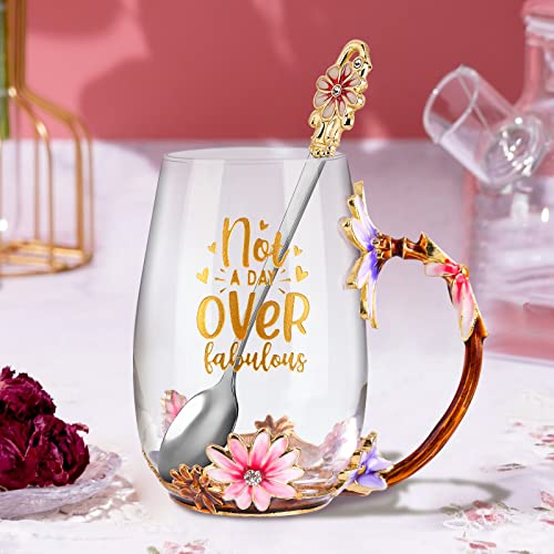 Birthday Gifts for Women Mom Tea Cup Unique Friendship Mothers Gifts for Her from Daughter Son Ideas for Friend Female Sister Coworker (Purple)