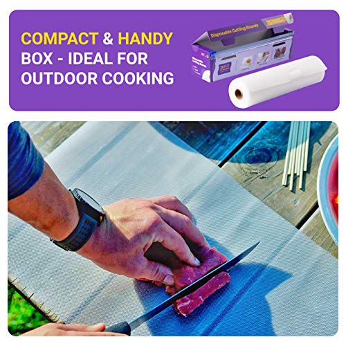 Disposable Plastic Cutting Board Sheets for BBQ & Camping (385"L x 12"W)
