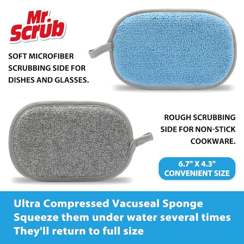 All Purpose Sponges Kitchen (Grey & Blue / 6 Pack - Large)