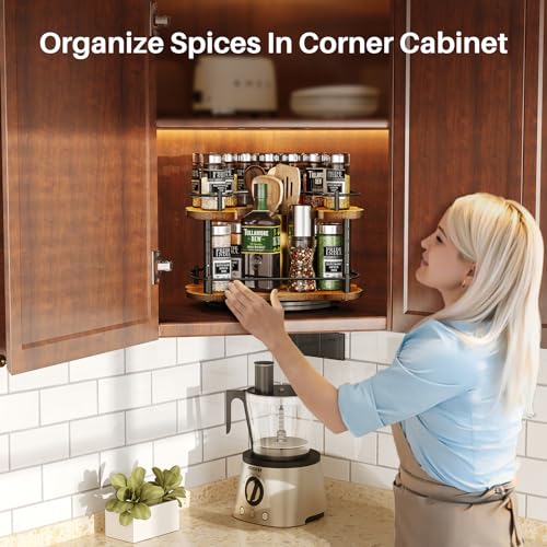 Lazy Susan Spice Rack Organizer for Cabinet (Vintage / 12 Inch)