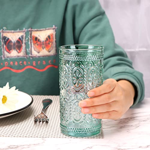 Green Drinking Glasses (Green / 4Pack 12oz)