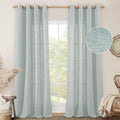102 Inch Long Sheer Linen Curtains for Living Room 2 Panels Set (52"W x 102"L (Pack of 2) / Greyish Blue)