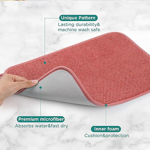 Microfiber Dish Drying Mat (Red / 12" x 16")