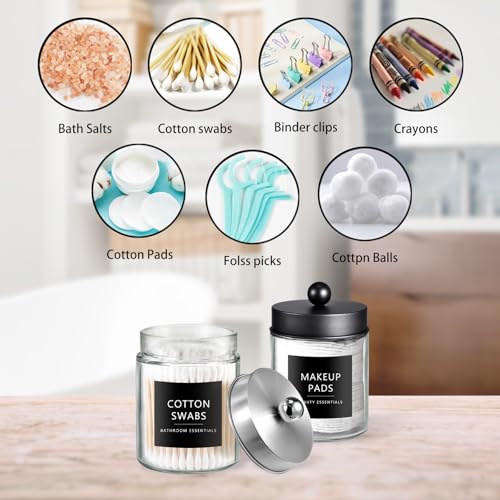 2 Pack Qtip Holder Dispenser (2 pack / Black& Nickel)