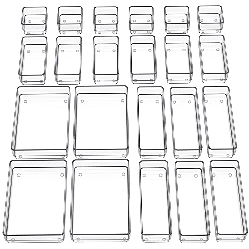 22 PCS Drawer Organizer (Large / Clear)