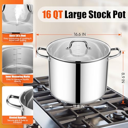 16 Quart Stainless Steel Pot (16 Quarts)