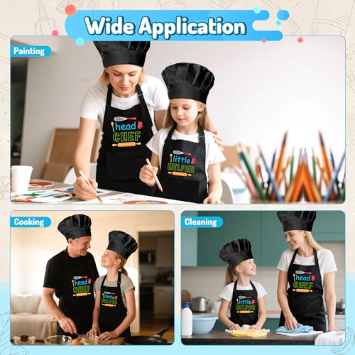 R HORSE Adult Kid Apron and Chef Hat Set (Black)