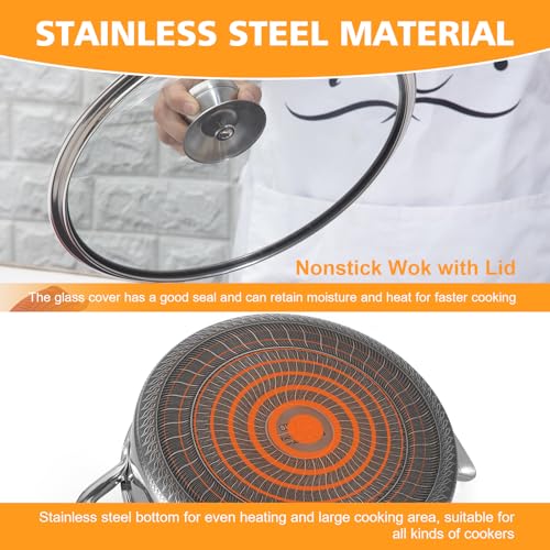 Stainless Steel Saute Pan 12 inch Deep Frying Pan (Stainless-steel / 12inch)