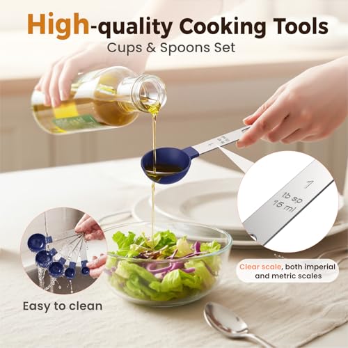 16PCS Measuring Cups and Spoons Set (Blue)