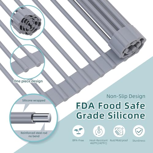 Sink Drying Rack (Gray / 20.5"W x 16.1"L)