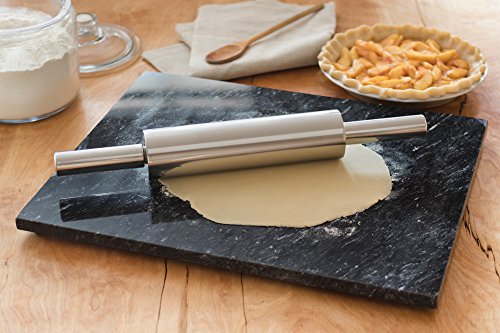 Stainless Steel Rolling Pin With Handles (Stainless Steel American-style Pin with Handles)