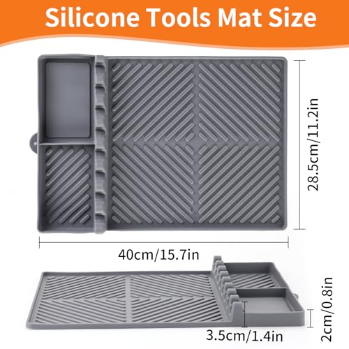 Silicone Tools Mat for Griddle & Kitchen Countertop (Gray)
