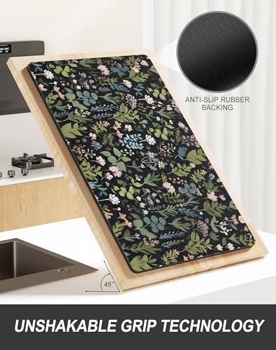 Dish Drying Mat for Kitchen Counter (Meadow Flowers / 15" x 24")