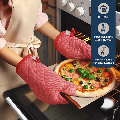 Cotton Kitchen Towels and Dishcloths 20 Pack (Kitchen Linen Set of 20 / 06: Red)