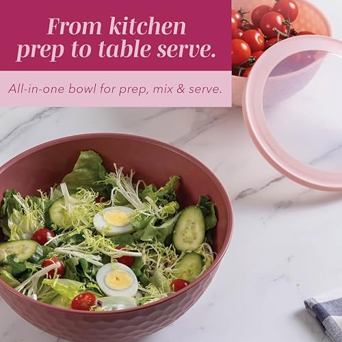 Mixing Bowls with Lids (Rose Embossed)