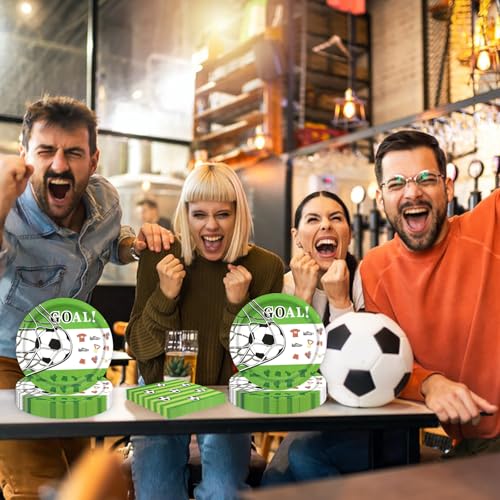 50pcs Soccer Paper Plates and Napkins Party Supplies