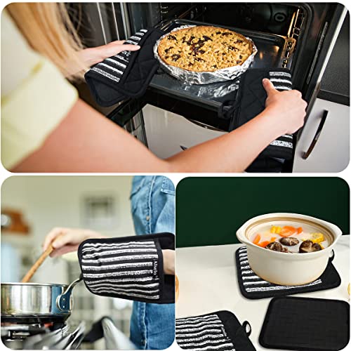 Silicone Pot Holders Set of 3 Heat Resistant & Non Slip Potholders (Black)