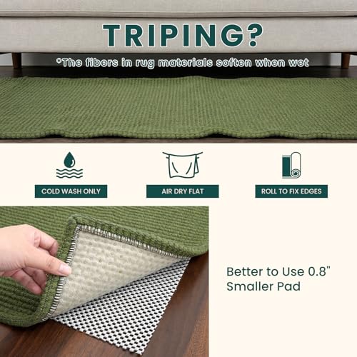 Cotton 3x12 Runners Rugs for Hallway (Olive Green/Earthy Green / 3' x 12' (Runner))