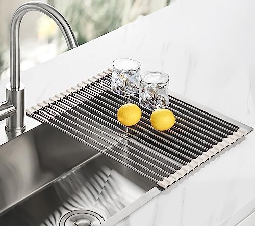 Roll Up Dish Drying Rack Over Sink (White / 17.7 x 12.5 in)