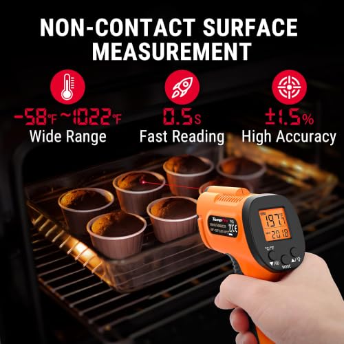 TempScan Infrared Thermometer Gun with Super Long Meat Probe