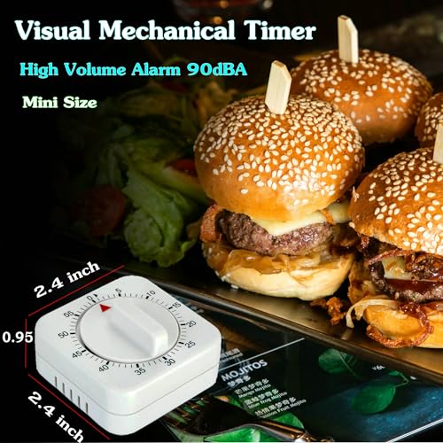 Square 60 Minute Mechanical Kitchen Timer (2 Pack)