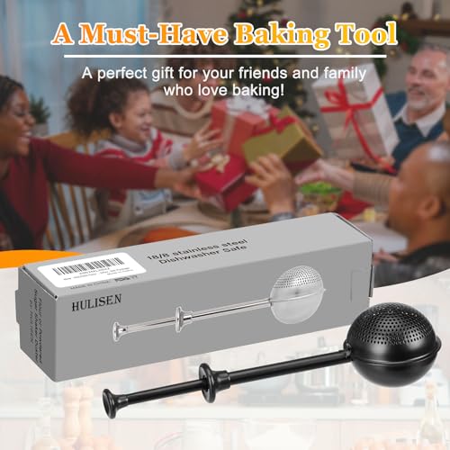Flour Duster 304 Stainless Steel Flour Sifter for Baking (Black)