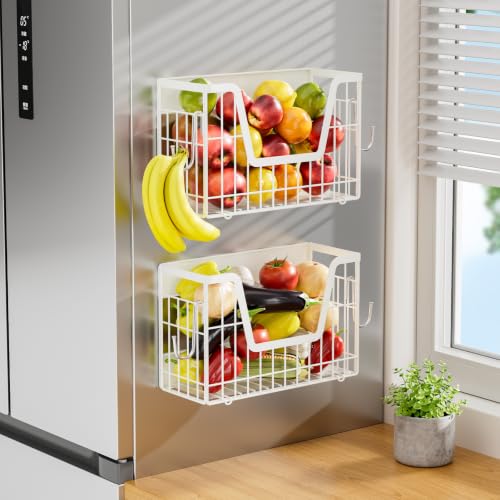 4 Pack Magnetic Shelves For Fridge (White / 4)
