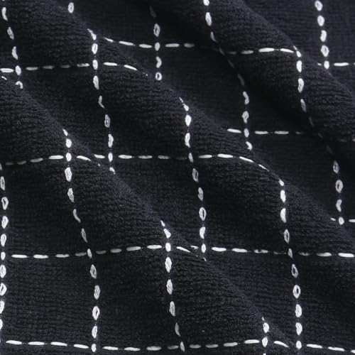 Terry Dish Rags Cloths (Black / 12 x 12 Inches)