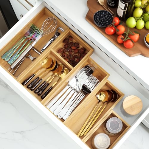 Bamboo Drawer Organizer Set (5)