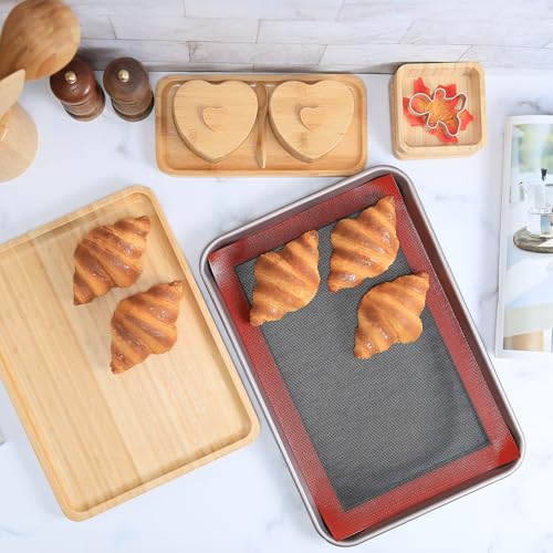 Perforated Silicone Baking Mat for Jelly Roll Pan (Black Background with Red Trim / (14.5'' x 9.6'') Jelly Roll)