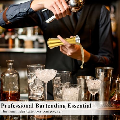 2 Pack Jigger for Bartending (Gold & Silver)