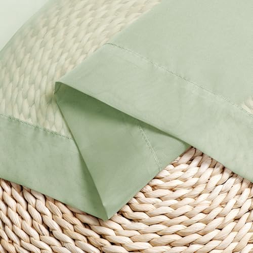 Light Green Sheer Valances for Windows 2 Pack (Light Green / 42"W x 14"L (Pack of 2))