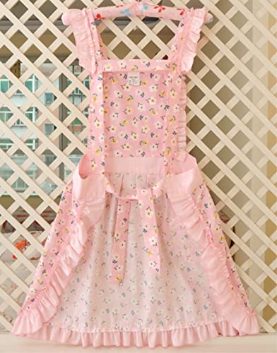 Womens Cooking Baking Apron (Salmon Trim)