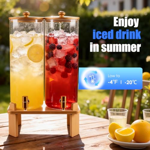 2 Gallon 2 Pack large Glass Drink dispenser for parties (2 pack 2 gallon)