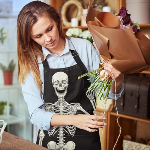 Apron with Pockets (Black Skull)