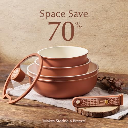 21pcs Ceramic Cookware Set (Terracotta / 21 Piece)