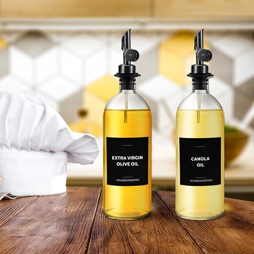 Olive Oil & Coffee Syrup Labels for Bottles (All Kitchen Labels (61 pcs) / Black)