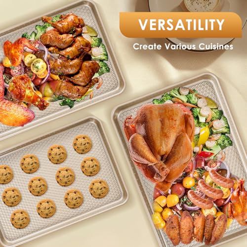 Baking Sheet Pan Set of 3 (Textured Champagne Gold)