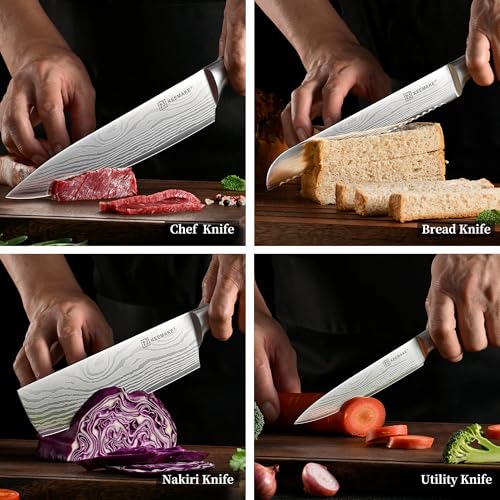 7 Pieces Kitchen Knife Set (Red 7pcs)
