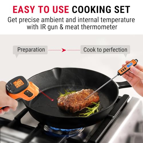 TempScan Infrared Thermometer Gun with Super Long Meat Probe