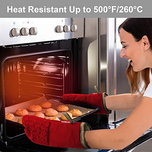 Oven Mitts and Pot Holders 6pcs Set (Red)