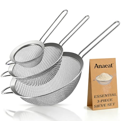 Fine Mesh Strainers (3.15" + 5.5" + 7.87" Diameter (Set of 3))