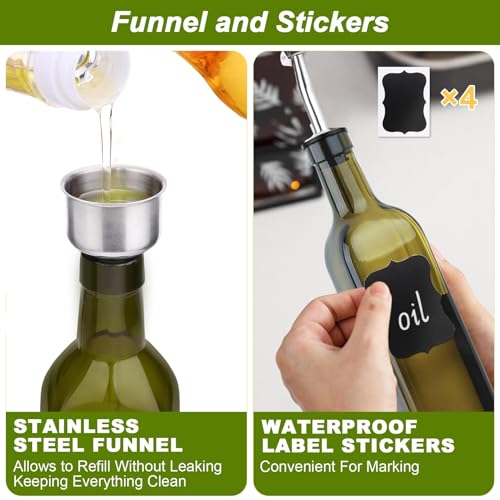 2 Pack Olive Oil Dispenser Bottle Set (Green - 2 PCS)