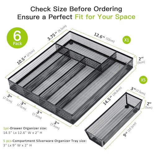 Drawer Organizer Set (Black-6L pack)